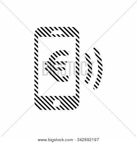 Phone Icon Vector With Money. Stripped Call Icon Vector. Smartphone Made Out Of Line. Mobile Phone S