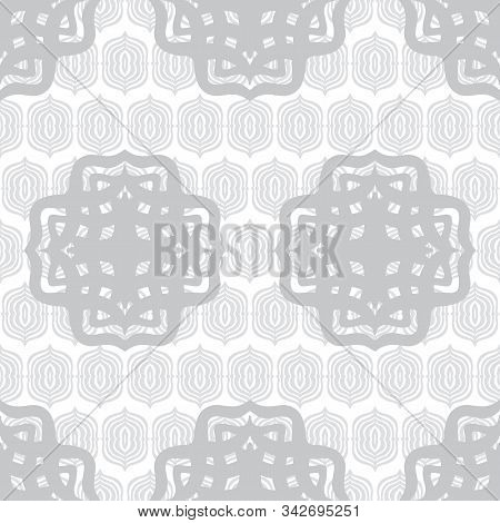 Celtic Inspired Layered Repeat Seamless Vector Pattern In Gray