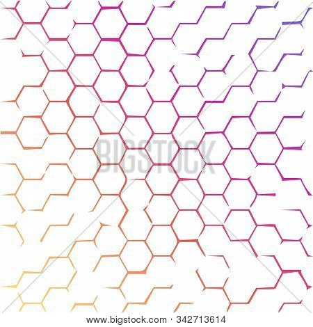 Hand Drawn Honeycomb Background. Colorful Pattern With Hexagon Lattice Background. Stock Vector Illu