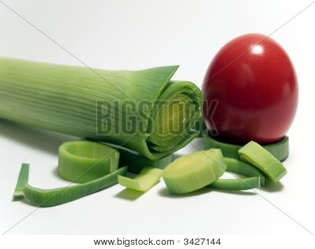 ขนมจีบ leek และไข่