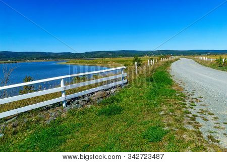 View Of The Shore And Countryside In Hopewell Hill, New Brunswick, Canada