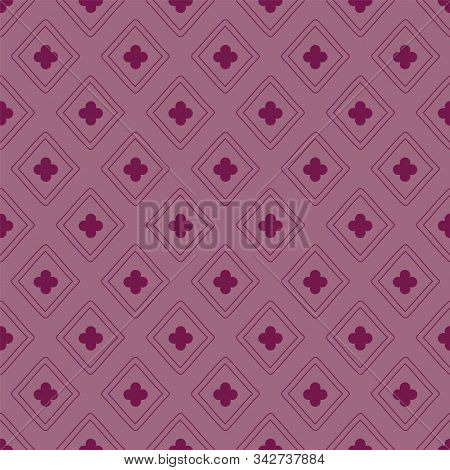 Simple Editable Diamond Clover Vector Seamless Repeat Pattern