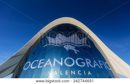 Valencia Spain - Jan 20: Oceanographic, A Marine Complex Part Of City Of Arts And Sciences
