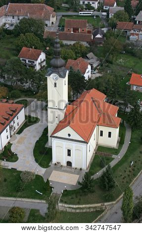 KLOSTAR IVANIC, CROATIA - JUNE 19, 2011: Church of the Assumption of the Virgin Mary in Klostar Ivanic, Croatia