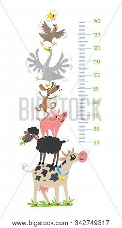 Funny Farm Animals Meter Wall Or Height Chart