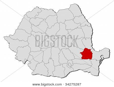 Mappa di Romania, Braila evidenziata