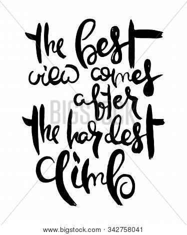 Hand Lettering Grunge Card With Textured Handcrafted Doodle Letters In Retro Style
