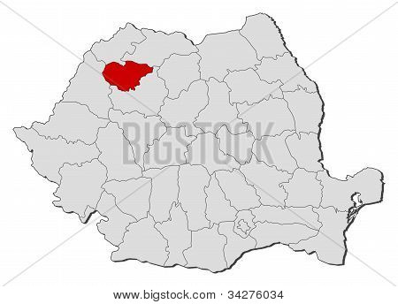 Mappa di Romania, Salaj evidenziata