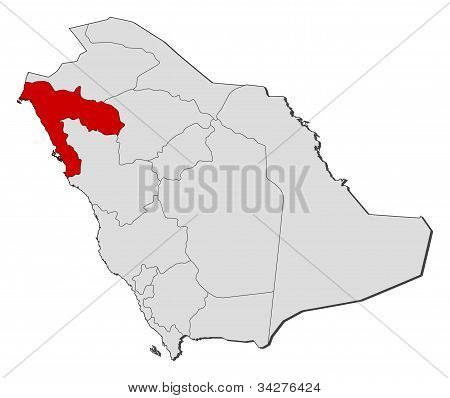 Mapa Arabii Saudyjskiej, Tabūk wyróżnione