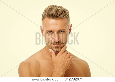 Golden Rules Of Shaving. Barber Hairdresser And Self Care. Male Fashion And Beauty. Bearded Hipster 