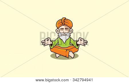 Character Guru Logo Icon Vector Symbol Simple