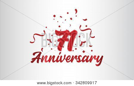 Anniversary Celebration Background. With The 71st Number In Gold And With The Words Golden Anniversa