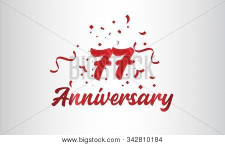 Anniversary Celebration Background. With The 77th Number In Gold And With The Words Golden Anniversa