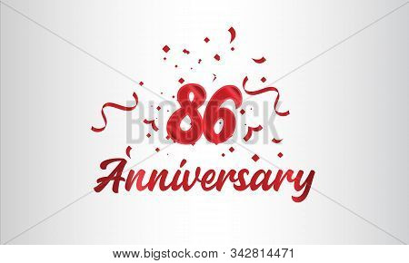 Anniversary Celebration Background. With The 86th Number In Gold And With The Words Golden Anniversa