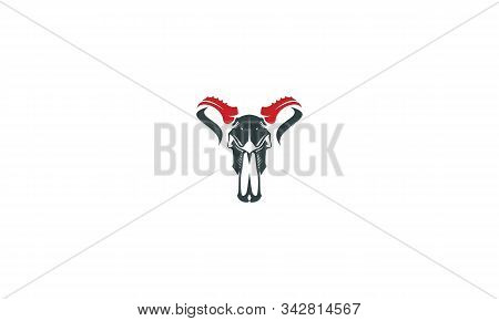 Skull Bull Horn Logo Icon Vector Symbol Simple