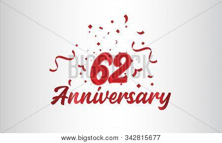 Anniversary Celebration Background. With The 62nd Number In Gold And With The Words Golden Anniversa