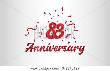 Anniversary Celebration Background. With The 83rd Number In Gold And With The Words Golden Anniversa
