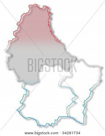 Mapa de Luxemburgo, destacada de Diekirch