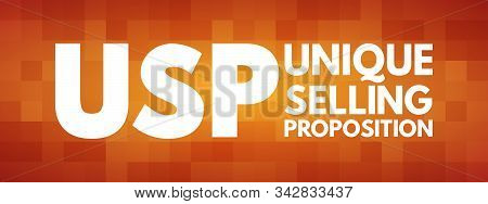 Usp - Unique Selling Proposition Acronym, Business Concept Background