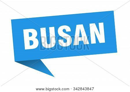 Busan Sticker. Blue Busan Signpost Pointer Sign