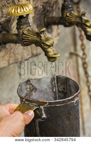 The Holy Water Spring And Icon Of The Holy Virgin On Territory Of Serbian Orthodox Monastery (cloist