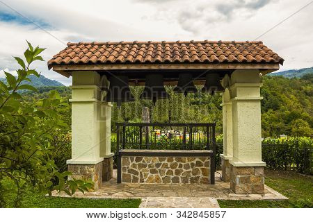 The Library, Courtyard, The Belfry And The Church Of  Assumption Of Mary In Serbian Orthodox Monaste