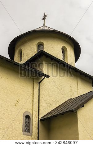 The Library, Courtyard, The Belfry And The Church Of  Assumption Of Mary In Serbian Orthodox Monaste