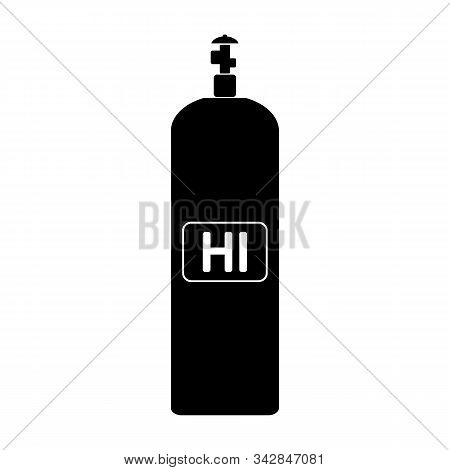 Hydrogen Iodide Gas Cylinde Icon On White Background. Vector Illustration.