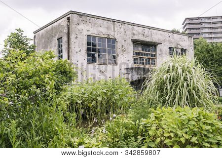 Building Survived War With Bullet Holes In Tokyo