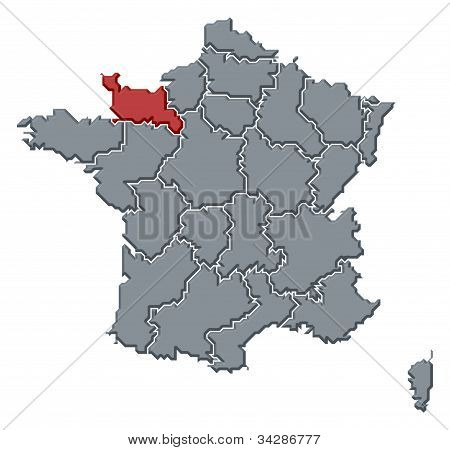 Carte de France, Basse Normandie a mis en évidence :