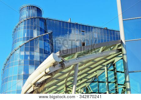 Warsaw,poland 10 May 2016.the New Polish Television Building In Warsaw Confronts The Surrounding Ban