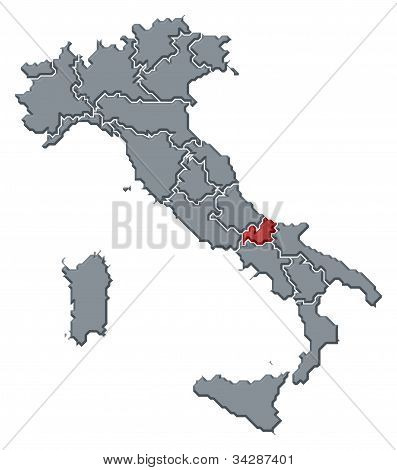 Mappa dell'Italia, Molise evidenziata