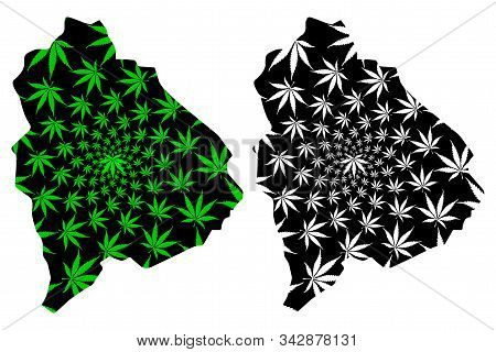 Raymah Governorate (governorates Of Yemen, Republic Of Yemen) Map Is Designed Cannabis Leaf Green An