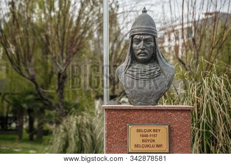 Istanbul, Esenyurt/ Turkey-04.06.2019: Monument To Seljuk Bey, Emperor Of The Seljuk Empire