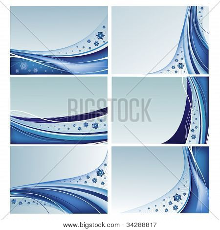 Blue backgrounds vector set