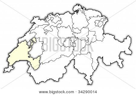 Mapa Swizerland, Vaud, wyróżnione