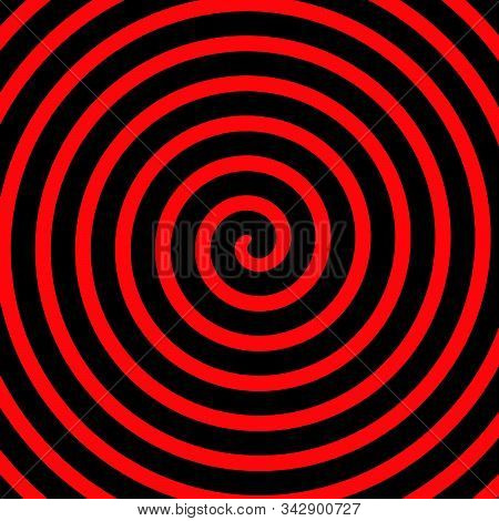 Spiral Hypnosis Background. Red Opt Art Collection Vector.