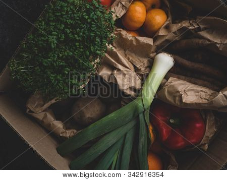 Healthy Food Clean Eating Selection Fruit And Vegetable, Rich In Vitamin And Antioxidants. Eco-frien