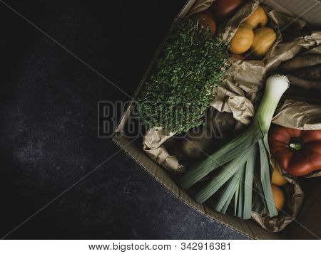 Healthy Food Clean Eating Selection Fruit And Vegetable, Rich In Vitamin And Antioxidants. Eco-frien