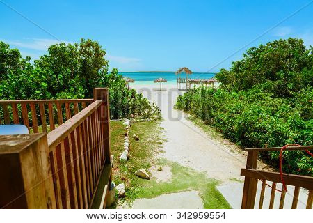 Nice Amazing Inviting Walk Way From A Beach Bar Leading To Beautiful White Sand Beach And Ocean At L