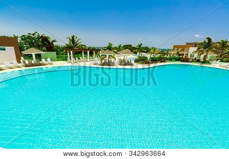 Las Brujas, Cayo Santa Maria, Cuba June 19, 2019 Beautiful Amazing Inviting View Of Swimming Two Lev