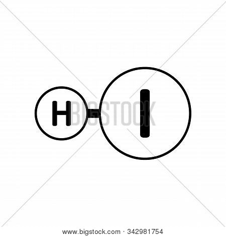 Hydrogen Iodide Molecule Icon On White Background. Vector Illustration.
