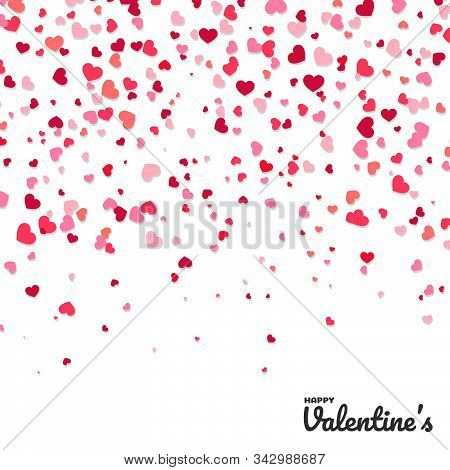 Colorful Confetti Paper Heart Shaped Vector Isolated From White Background.