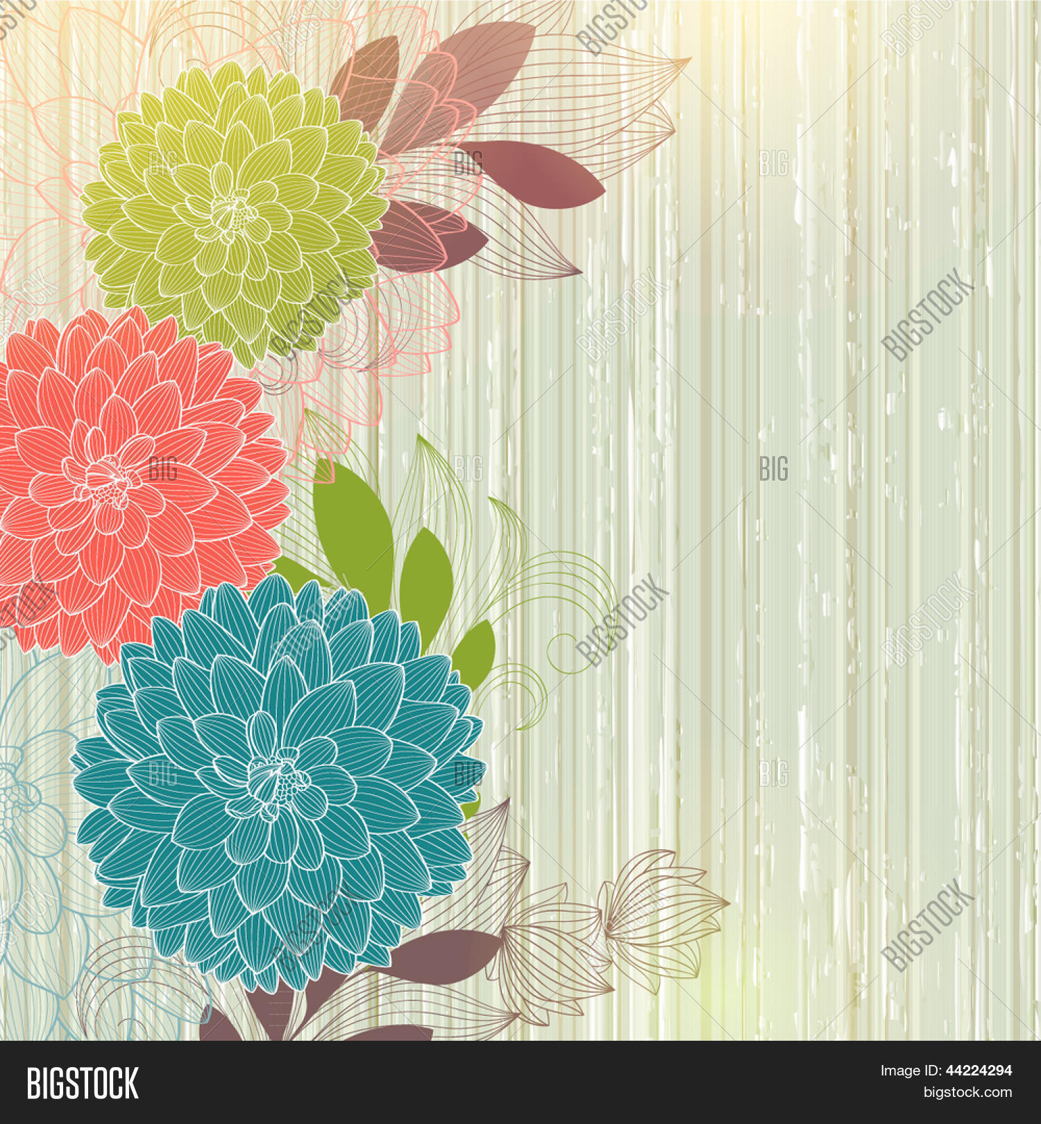 Hand-drawing Floral Vector & Photo (Free Trial) | Bigstock
