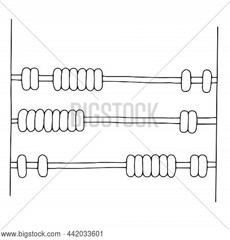 A Beautiful Hand Drawn Vector Illustration Of An Abacus With Balls Isolated On A White Background Fo