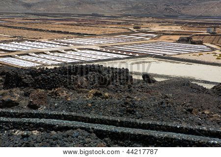 Lanzarote fosfaattituotantolaitoksista salinas de Janubio värikäs Kanariansaaret