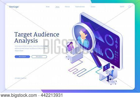 Target Audience Analysis Banner. Customer Focus Group Analytics, Research User Experience, Marketing