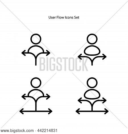 Connected Users In Flow Icons Isolated On White Background. Connected Users In Flow Icon Trendy And 