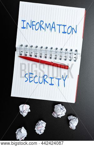Handwriting Text Information Security. Business Concept Infosec Preventing Unauthorized Access Being
