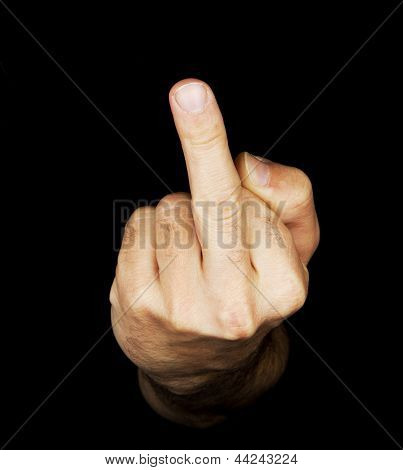 Hand in dem schwarzen Hintergrund